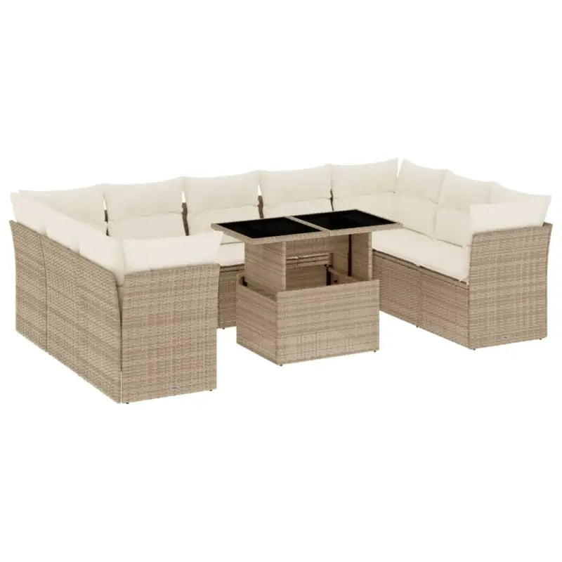 Lounge tuinset van beige materiaal en gepoedercoat staal - Tuinsets