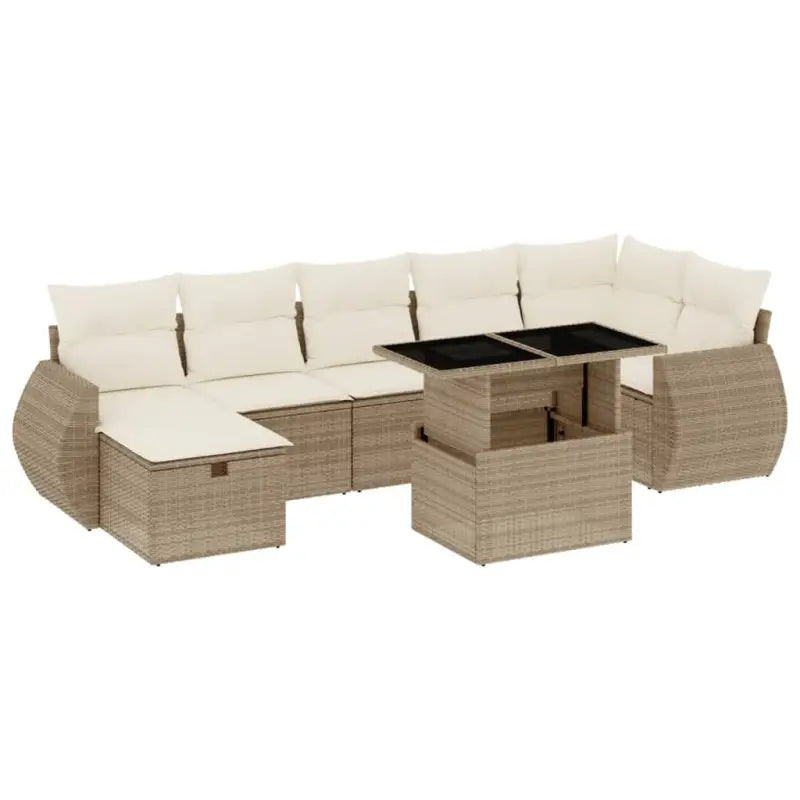 Lounge Tuinset van Beige Materiaal en Gepoedercoat Staal - Tuinsets