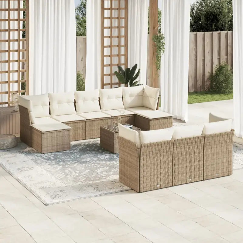 Lounge Tuinset van beige materiaal met gepoedercoat staal afmetingen - Tuinsets