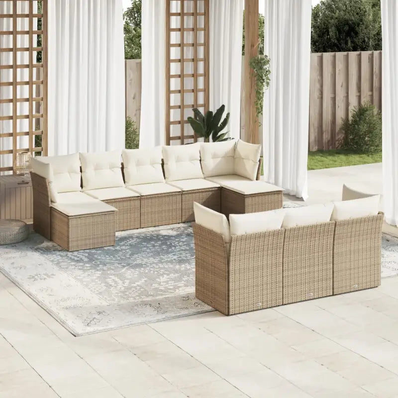 Lounge Tuinset van beige materiaal met gepoedercoat staal afmetingen - beige en crèmekleurig / Zonder tafel - Tuinsets