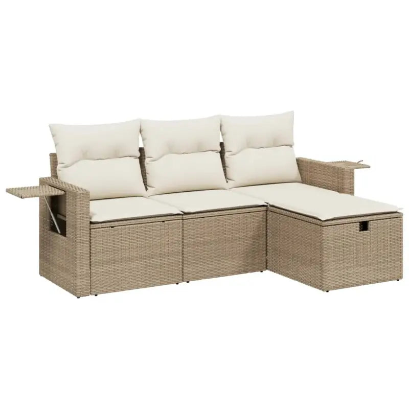 Lounge Tuinset van beige materiaal met gepoedercoat staal afmetingen - Tuinsets