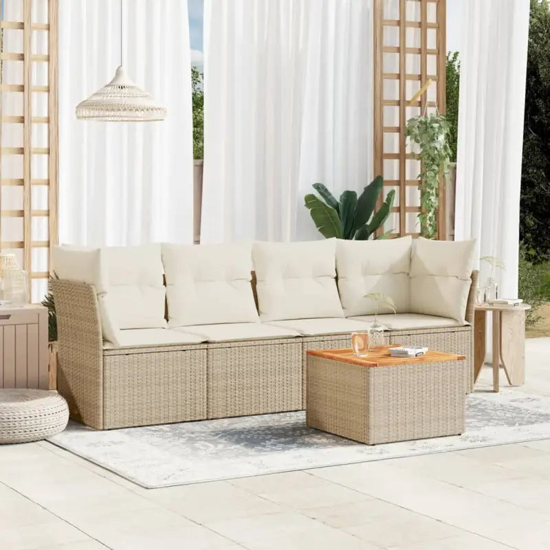 Lounge Tuinset van beige materiaal met waterdichte tas en gepoedercoat staal - Tuinsets