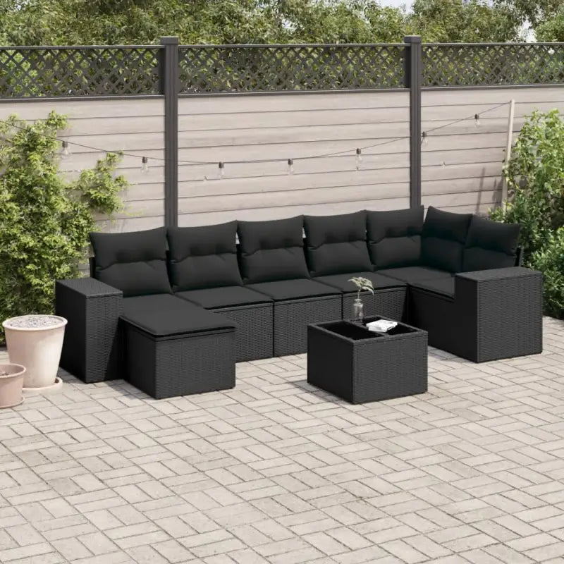 Lounge Tuinset van Gepoedercoat Staal in Beige voor Buitenplezier - Zwart / Zonder tafel - Tuinsets