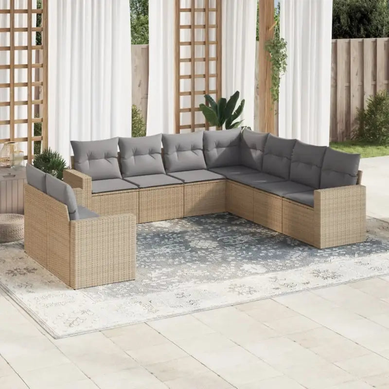 Lounge Tuinset van Gepoedercoat Staal in Zwart met Afmetingen voor Buitenruimte - Beige en grijs / Zonder tafel