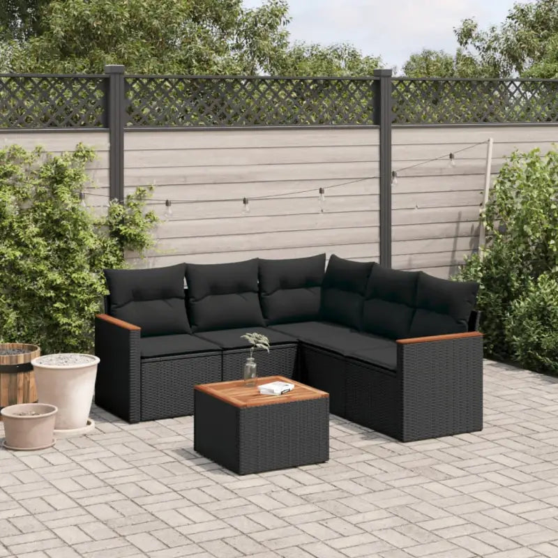 Lounge Tuinset van Gepoedercoat Staal met Beige Material - Zwart / Met tafel - Tuinsets