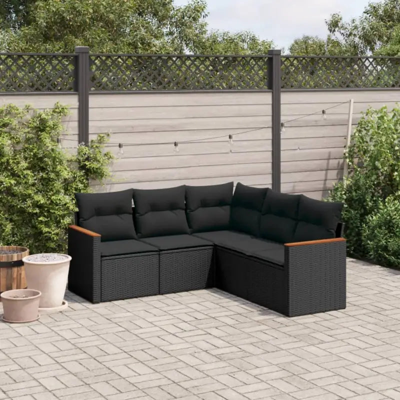 Lounge Tuinset van Gepoedercoat Staal met Beige Material - Zwart / Zonder tafel - Tuinsets