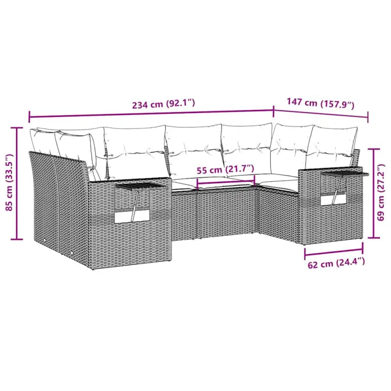 Lounge tuinset van gepoedercoat staal met waterdichte zak en afmetingen - Tuinsets