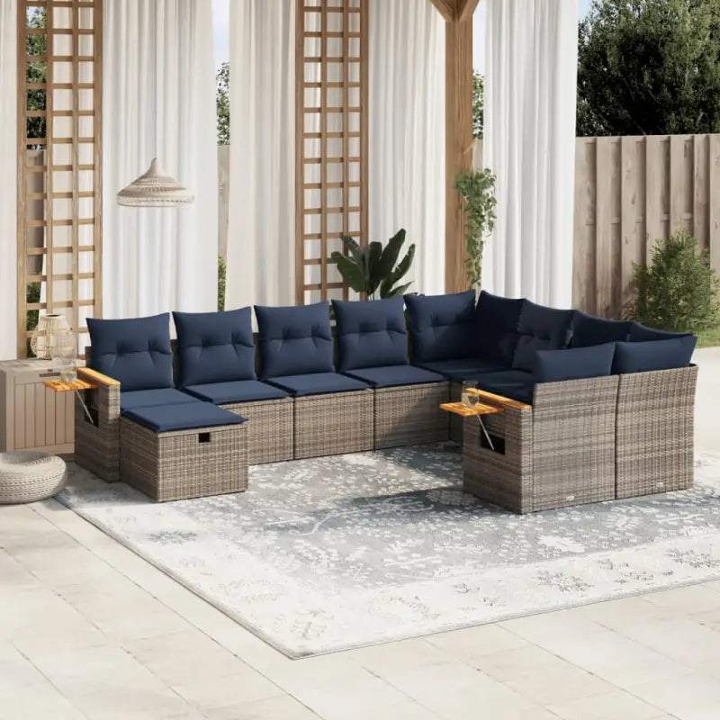 Lounge tuinset van grijs materiaal met gepoedercoat staal en waterdichte tas - Grijs - Tuinsets