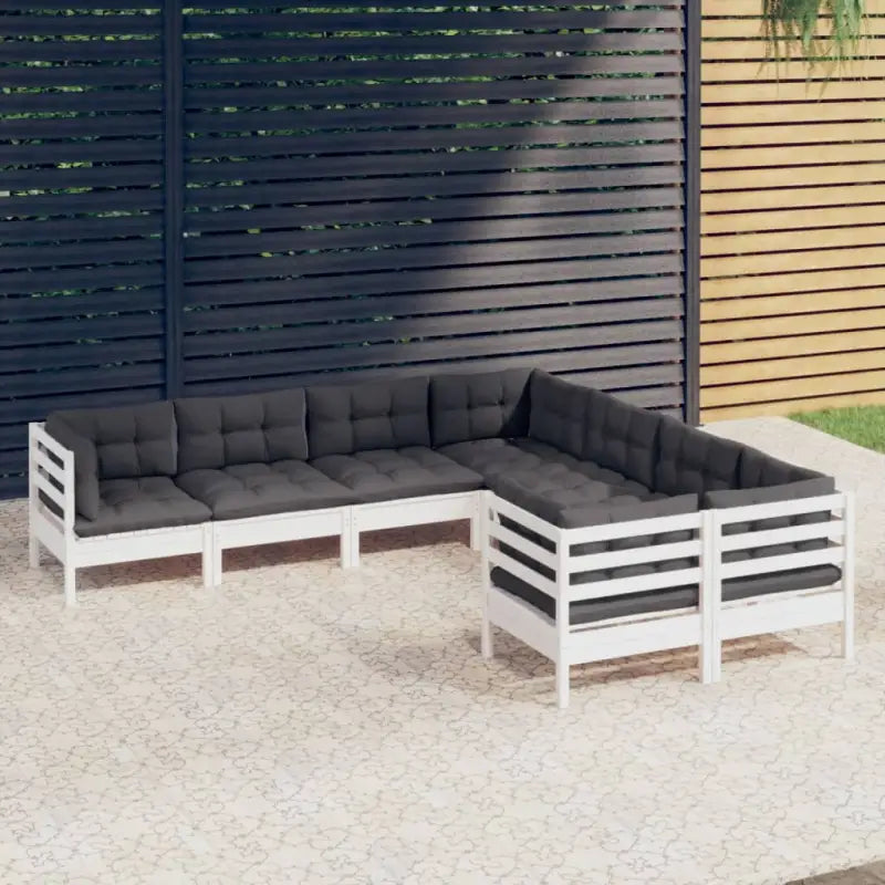 Lounge tuinset van massief grenenhout voor ontspanning en gezelligheid - Wit - Tuinsets