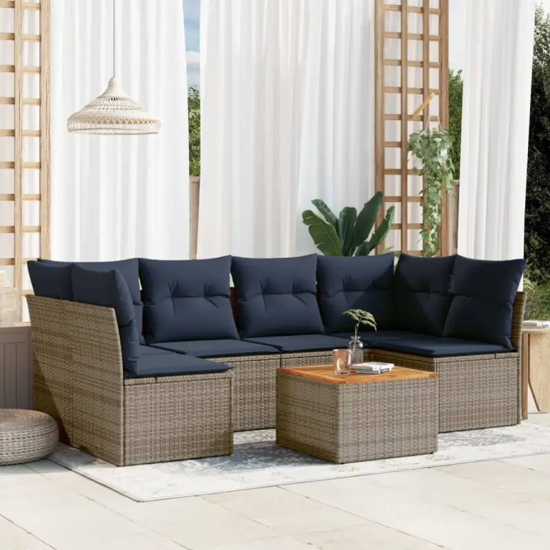 Lounge tuinset van poly rattan met gepoedercoat staal en ruime afmetingen - Tuinsets