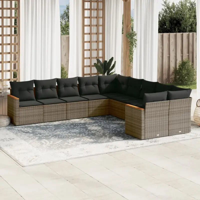 Lounge Tuinset van Zwart Gepoedercoat Staal met Waterdichte Tas - Grijs / Zonder tafel - Tuinsets
