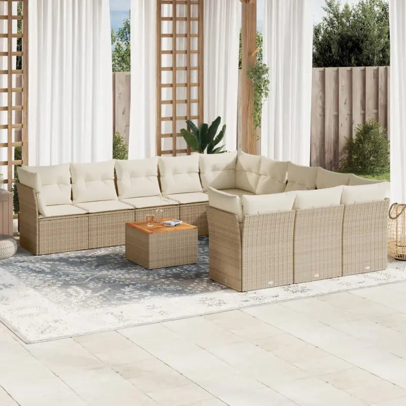 Lounge tuinset van zwart materiaal met waterdichte tas en gepoedercoat staal - beige en crèmekleurig - Tuinsets