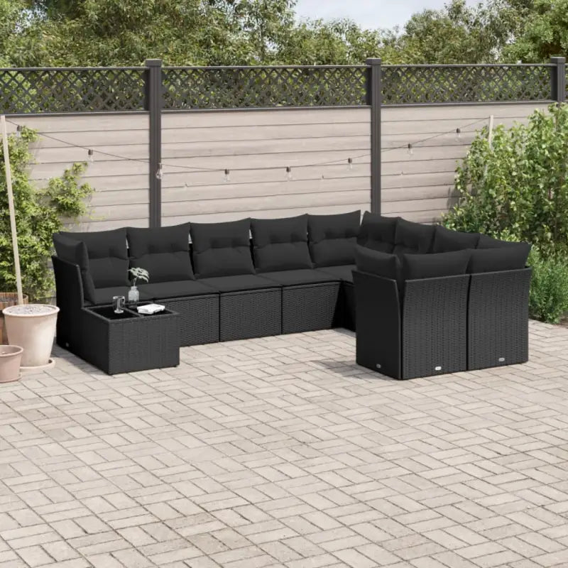 Lounge Tuinset van Zwart Materiaal met Waterdichte Tas en Gepoedercoat Staal - Zwart - Tuinsets