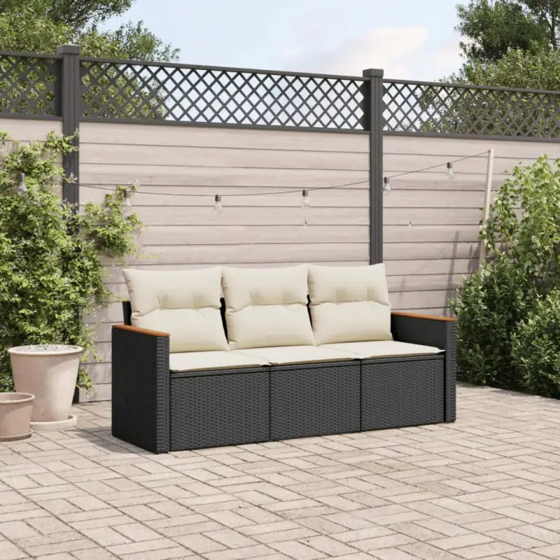 Lounge Tuinsets in Beige Materiaal met Gepoedercoat Staal en Waterdichte Tas - Zwart en crème / Zonder tafel - Tuinsets