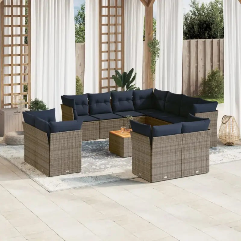 Lounge tuinsets met poly rattan en gepoedercoat staal afmetingen - Grijs - Tuinsets