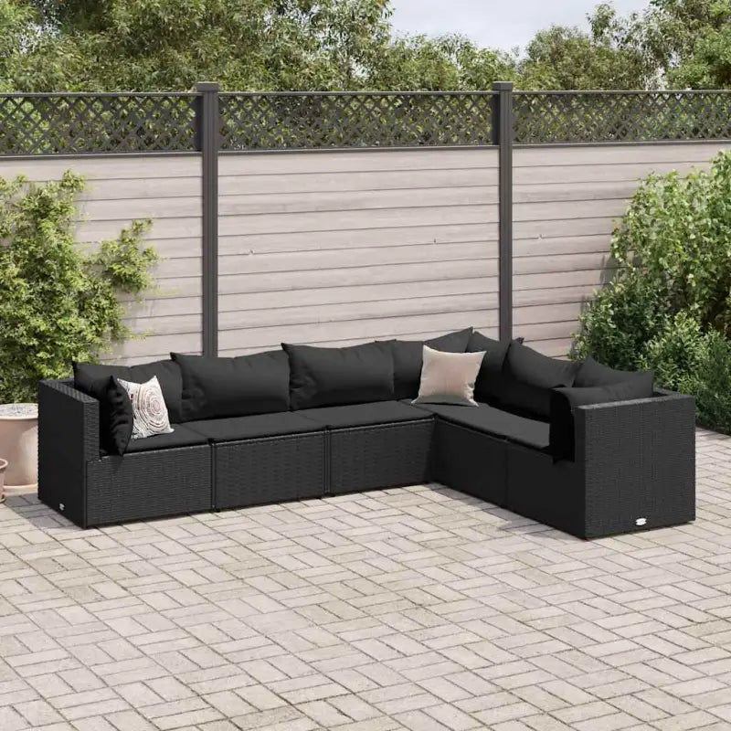 Lounge tuinsets met poly rattan en gepoedercoat staal hemelterwijl de afmetingen rugkussen comfortabel maken - Zwart