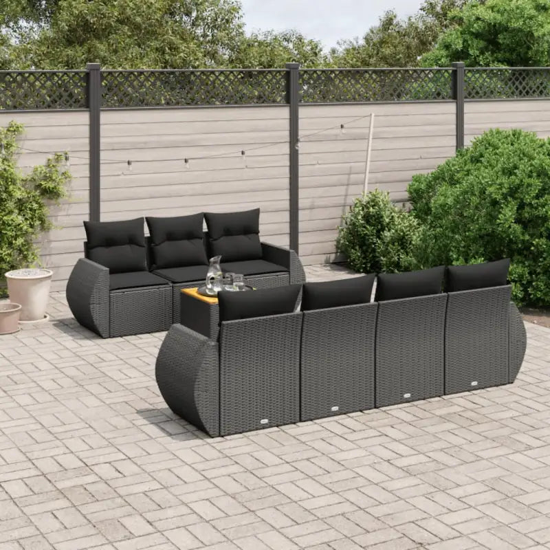 Lounge tuinsets van zwart materiaal en gepoedercoat staal - Tuinsets
