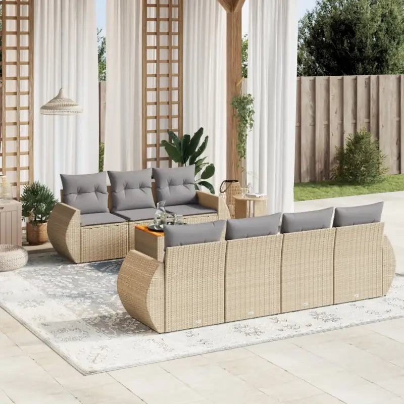 Lounge tuinsets van zwart materiaal en gepoedercoat staal - Beige en grijs - Tuinsets