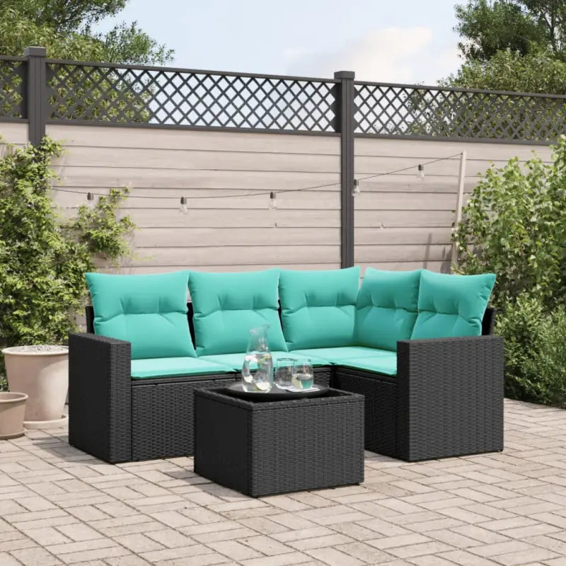 Lounge zithoek in zwart materiaal met gepoedercoat staal afmetingen - Tuinsets