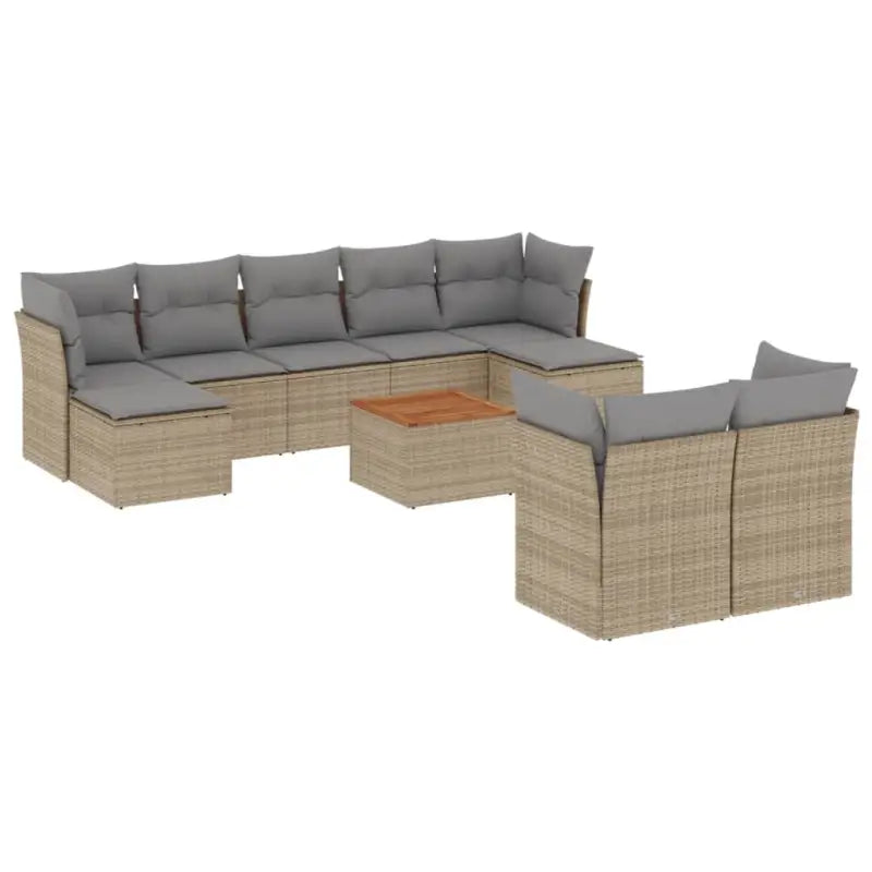 Loungebank in gemengd beige materiaal met waterdichte tas voor buiten - Tuinsets