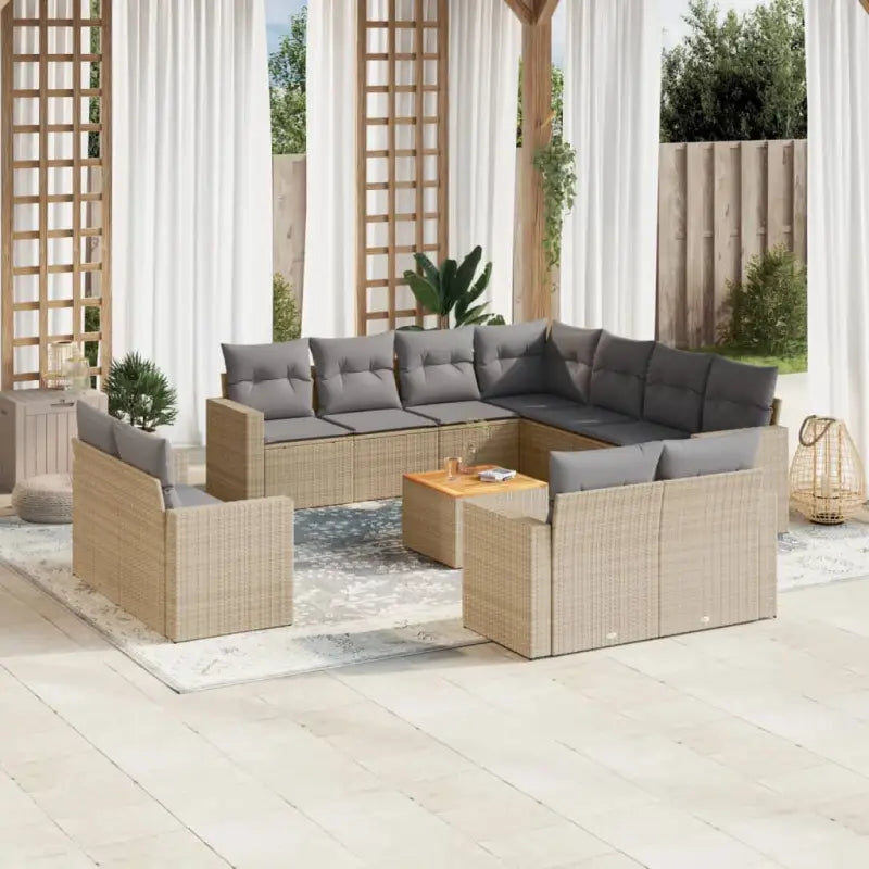 Loungebank in gemengd beige met waterdichte tas voor tuin of terras - Tuinsets