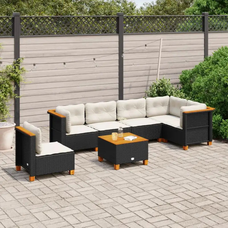 Loungebank in grijs met gepoedercoat staal en natuurlijke olieafwerking - Zwart / Met tafel / Dichtgeweven - Tuinsets