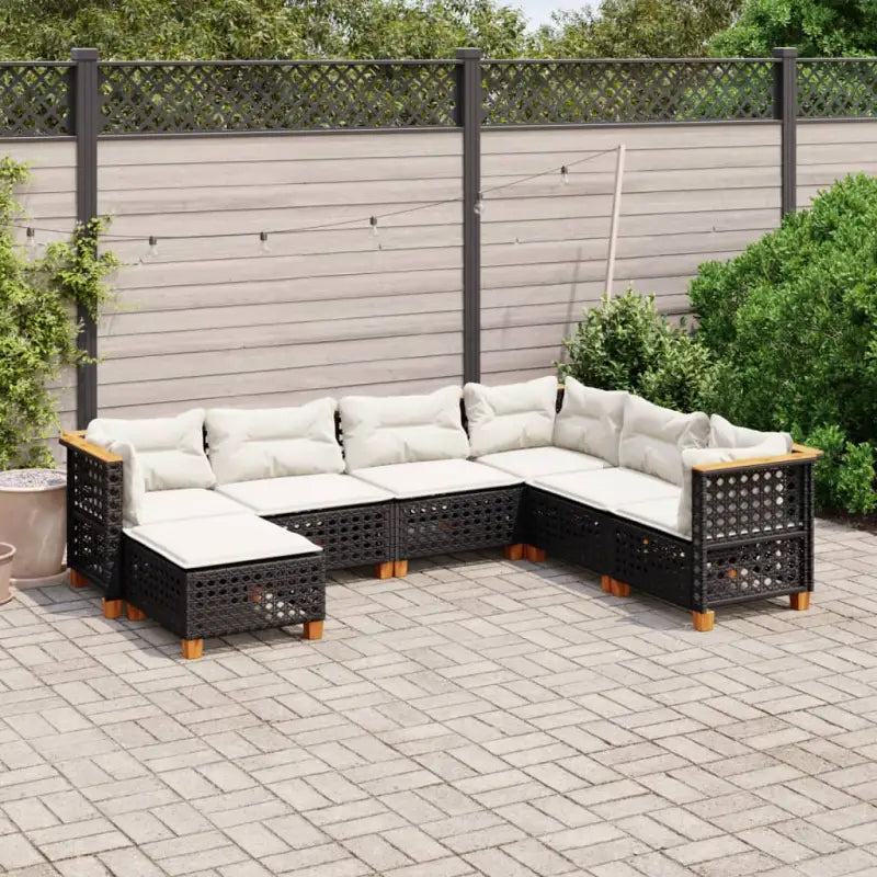 Loungebank met natuurlijke olieafwerking en zwart gepoedercoat staal - Zwart / Zonder tafel / gat weven - Tuinsets