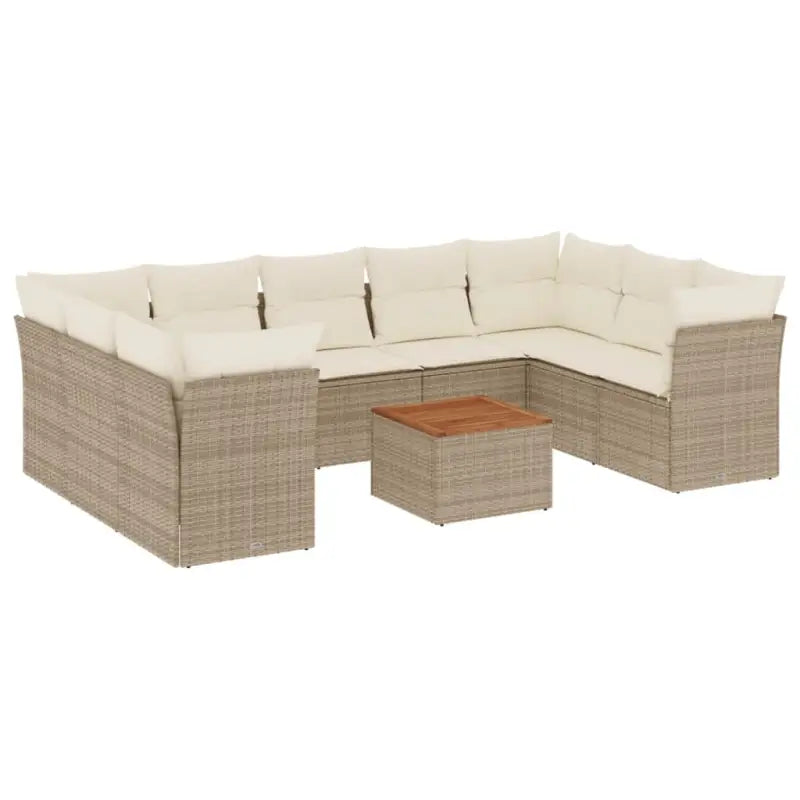 Loungebank set in beige materiaal met waterdichte tas en gepoedercoat staal - Tuinsets