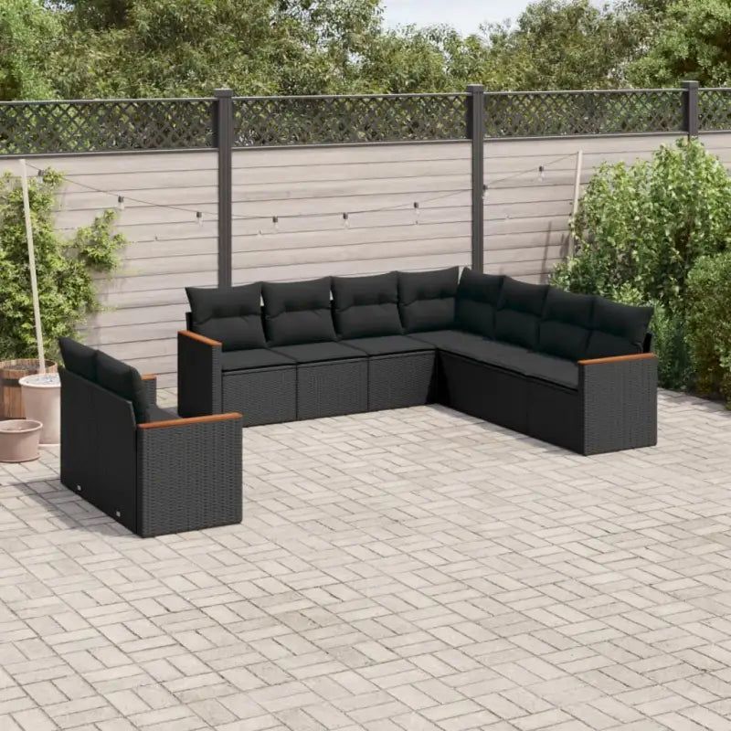 Loungebank set voor tuin of terras in zwart gepoedercoat staal - Zwart / Zonder tafel - Tuinsets