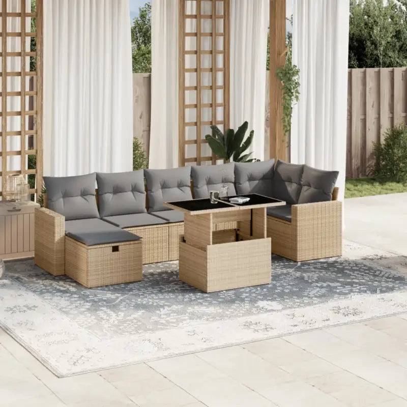 Loungebank tuinset van gepoedercoat staal met waterdichte tas - Beige en grijs / zonder opbergruimte - Tuinsets