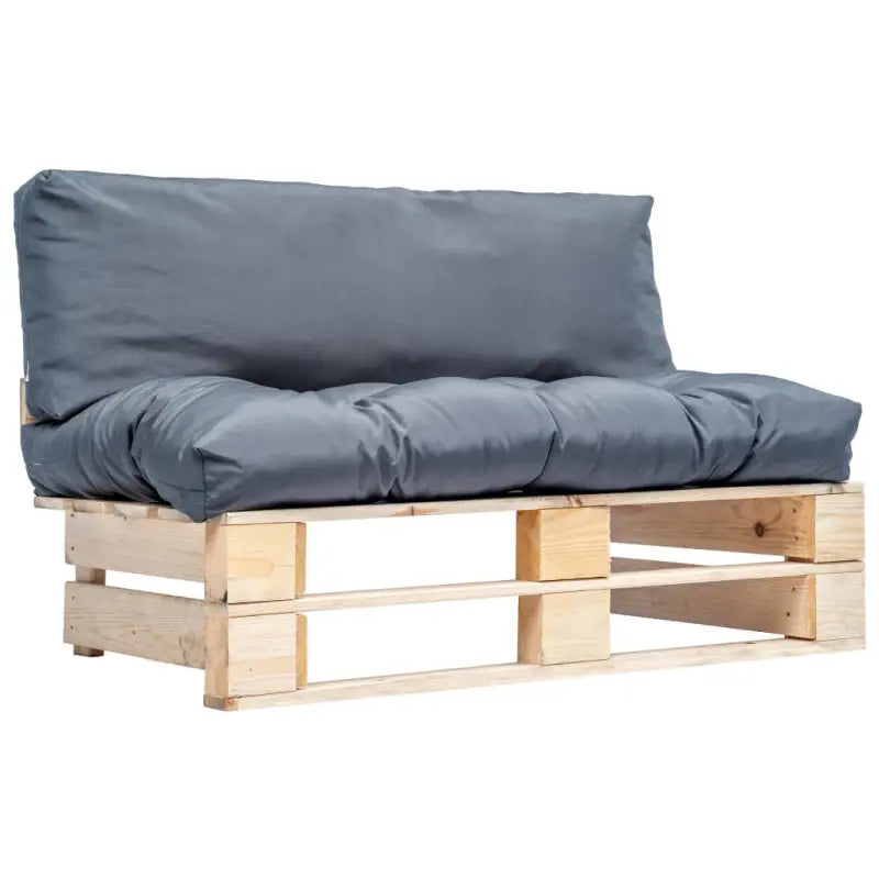 Loungebank van geïmpregneerd grenenhout met een tijdloos pallet ontwerp - Naturel en grijs / 1 - Loungebanken