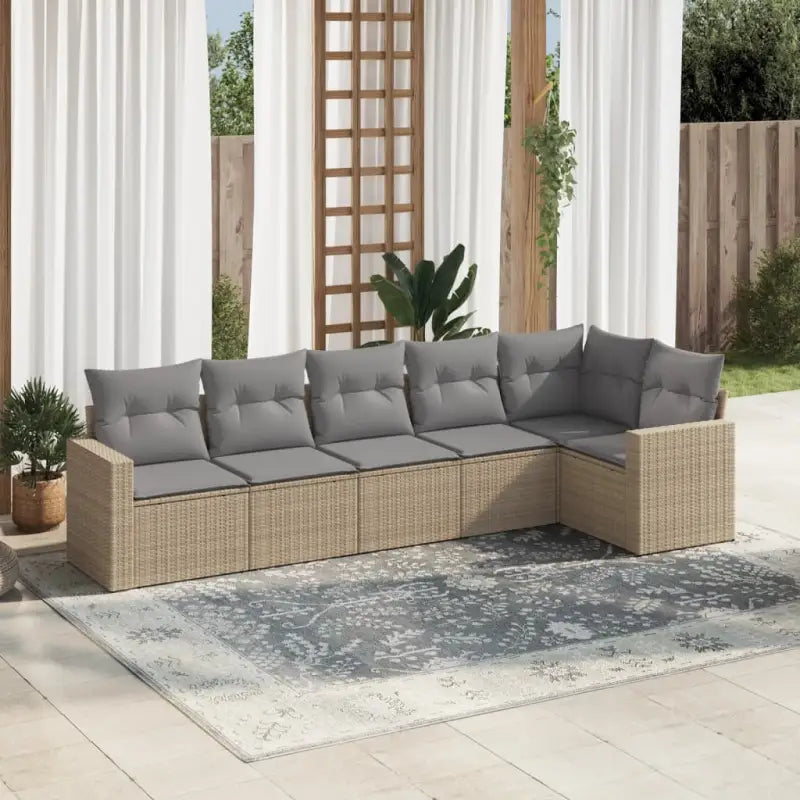 Loungebank van gepoedercoat staal met beige materiaal voor tuin en terras - Tuinsets