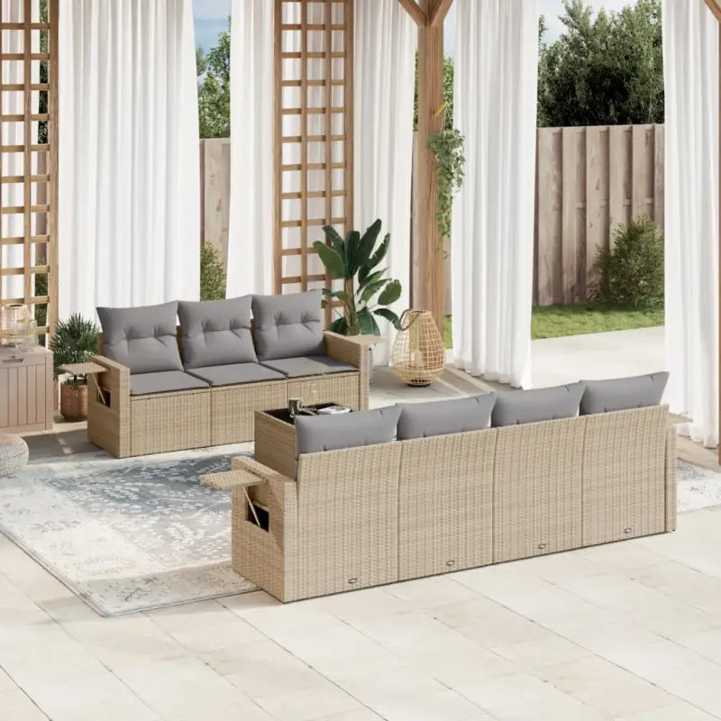 Loungebank van gepoedercoat staal met waterdichte tas in zwart materiaal - Beige en grijs - Tuinsets