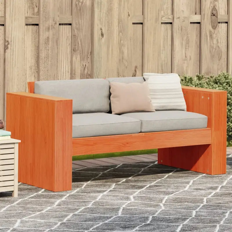 Loungebank van massief grenenhout voor tuin en terras - Wasbruin / 134 x 60 x 62 cm / 1 - Loungebanken