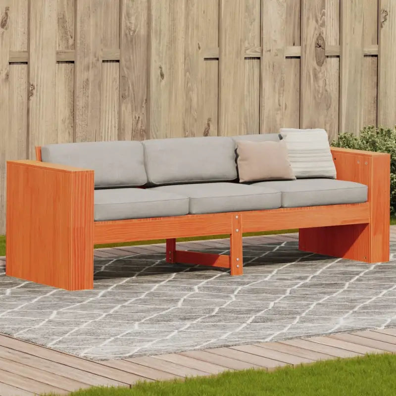 Loungebank van massief grenenhout voor tuin en terras - Wasbruin / 189 x 60 x 62 cm / 1 - Loungebanken