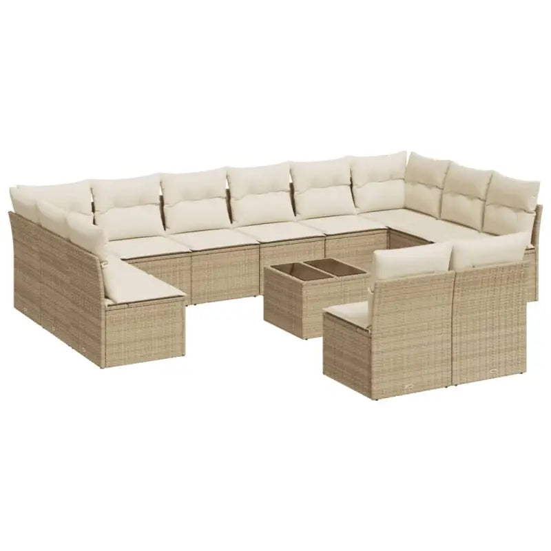 Loungebank van poly rattan met beige materiaal en gepoedercoat staal - Tuinsets