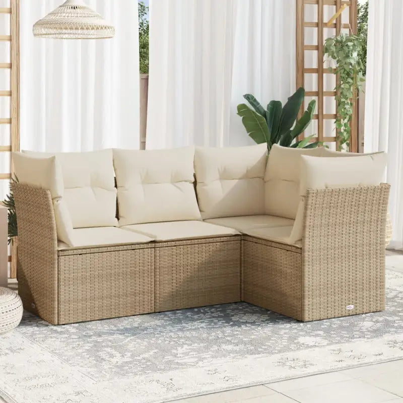 Loungebank van poly rattan met comfortabele zitervaring en gepoedercoat staal - Tuinsets