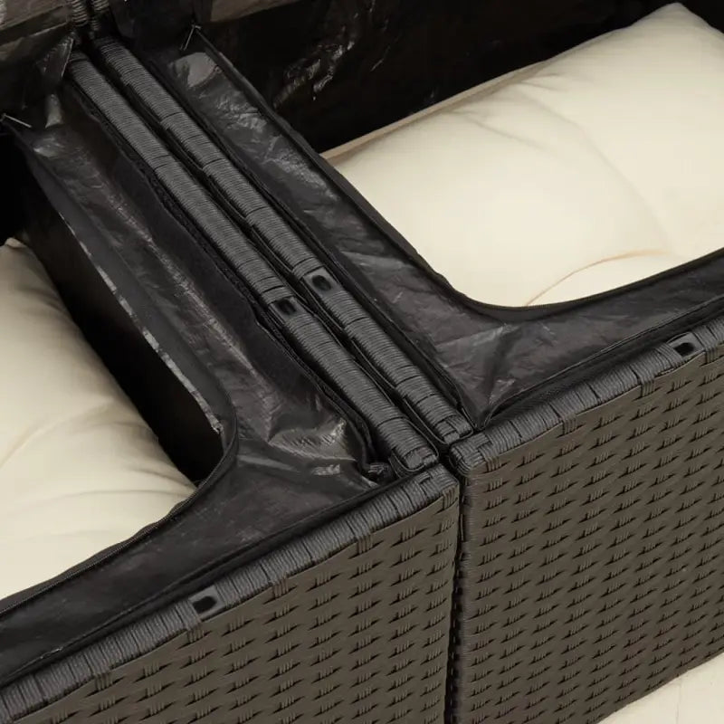 Loungebank van poly rattan met waterdichte zak voor comfortabele zitervaring - Loungebanken