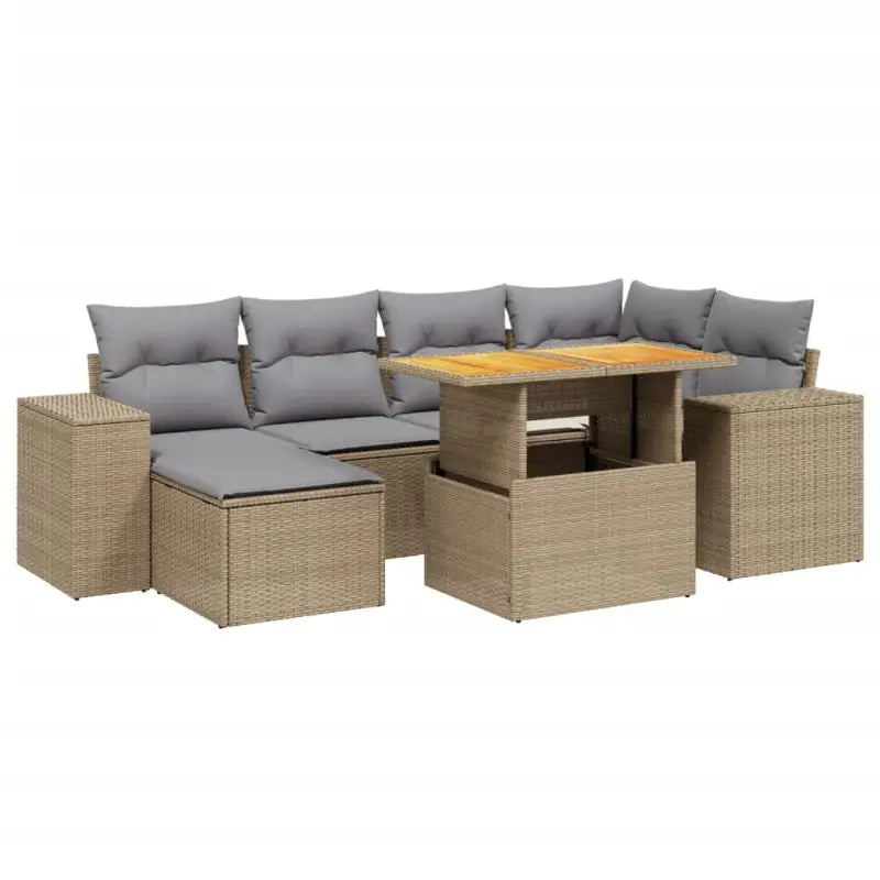 Loungebank voor tuin met beige materiaal en gepoedercoat staal - Tuinsets