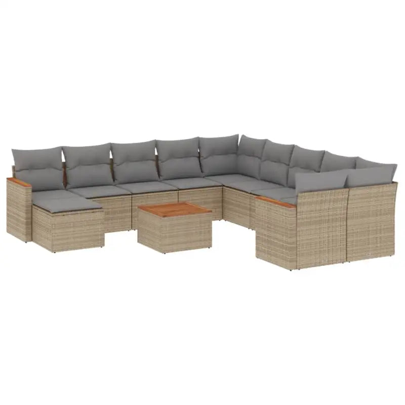 Loungebank voor tuin met beige materiaal en gepoedercoat staal - Tuinsets