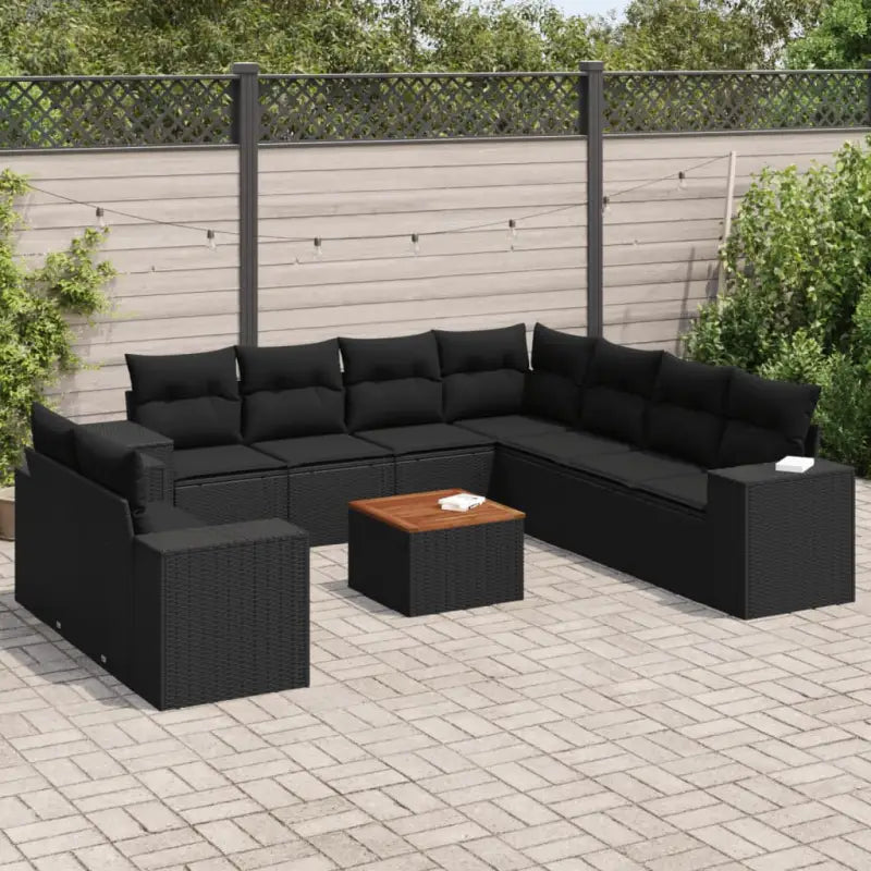 Loungebank voor tuin met beige materiaal en gepoedercoat staal - Zwart - Tuinsets