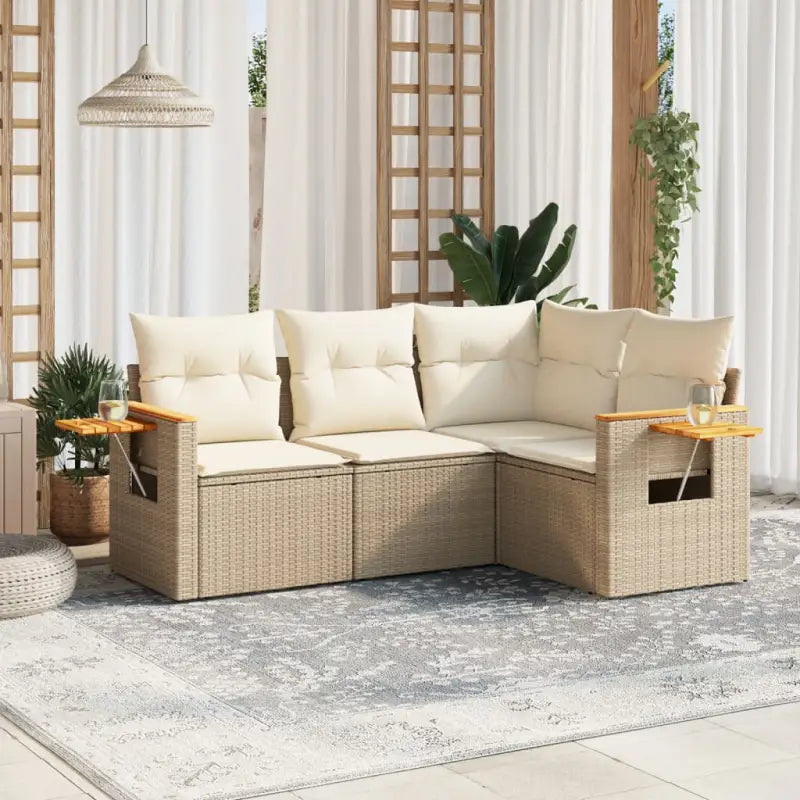Loungebank voor tuin met waterdichte tas en grijs materiaal - beige en crèmekleurig / Zonder tafel - Tuinsets