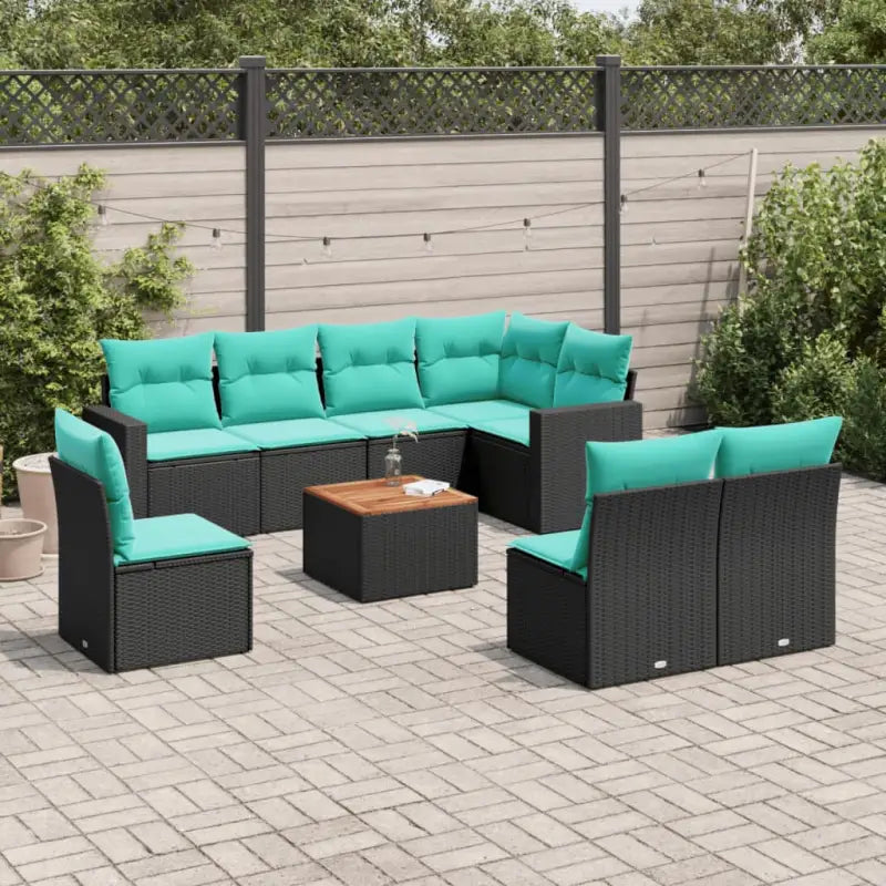 Loungebank voor tuin of terras in grijs materiaal van gepoedercoat staal - Zwart en blauw - Tuinsets