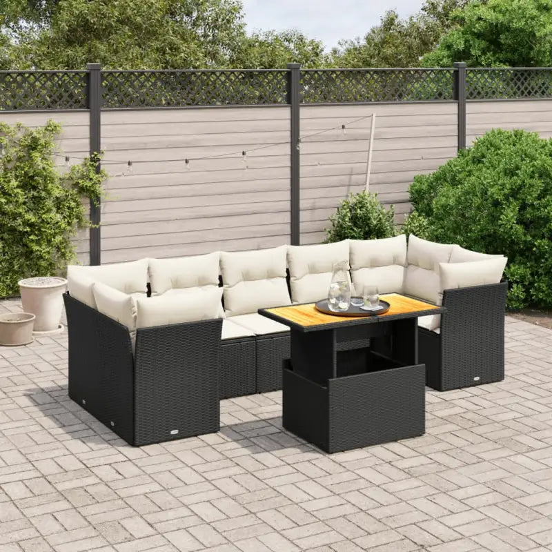 Loungebank voor tuin of terras met zwart materiaal en gepoedercoat staal - Tuinsets