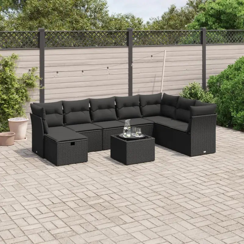 Loungebank voor tuin Terras met zwart gepoedercoat staal afmetingen - Zwart / zonder opbergruimte - Tuinsets