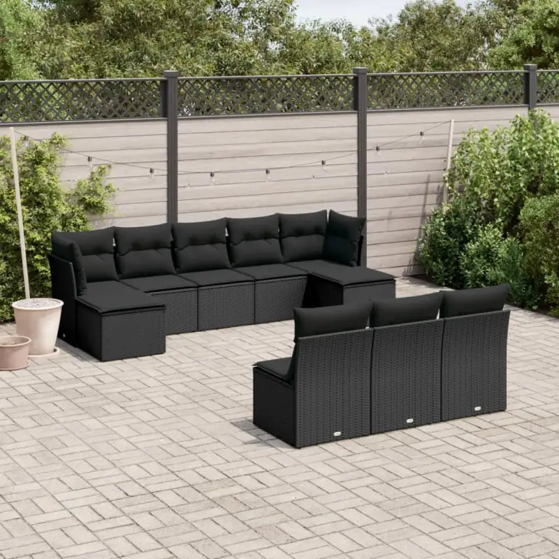 Loungebank voor tuin Terrasse met gepoedercoat staal en beige materiaal - Zwart / Zonder tafel - Tuinsets