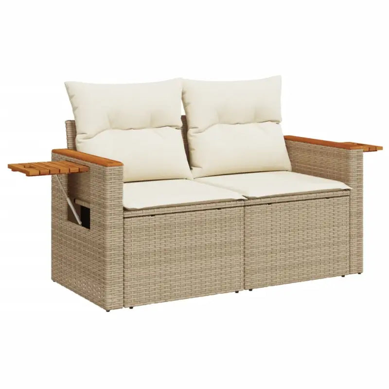 Loungebank voor tuin van poly rattan en gepoedercoat staal - Tuinsets