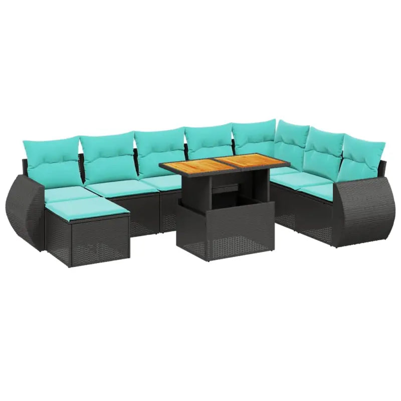 Loungebank voor tuin van zwart materiaal met gepoedercoat staal - Tuinsets