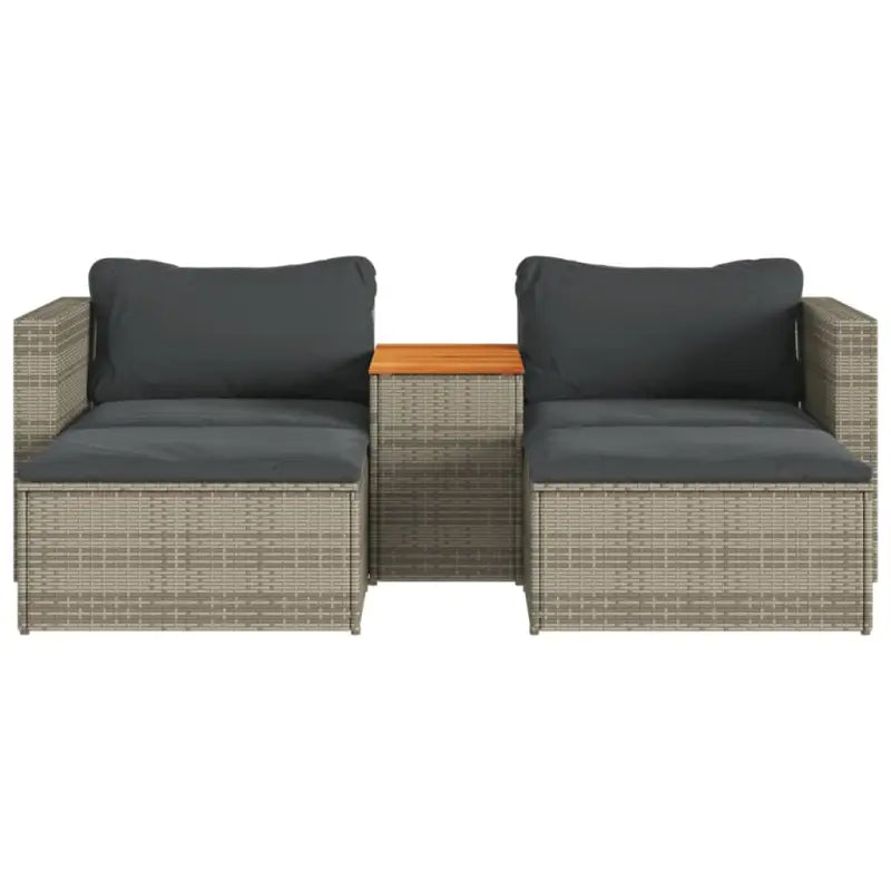 Loungebanken met grijs materiaal en gepoedercoat staal voor buiten - Loungebanken