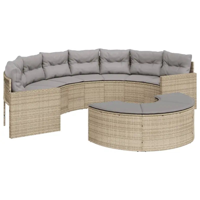 Loungebanken met poly rattan en gepoedercoat staal totale afmetingen - Loungebanken